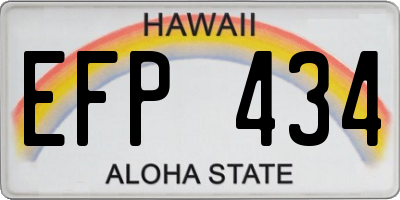 HI license plate EFP434