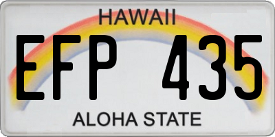 HI license plate EFP435
