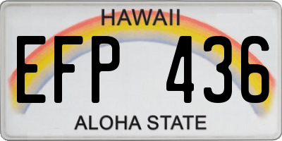 HI license plate EFP436
