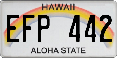 HI license plate EFP442