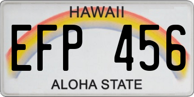 HI license plate EFP456