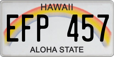 HI license plate EFP457