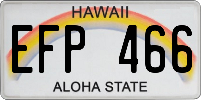 HI license plate EFP466