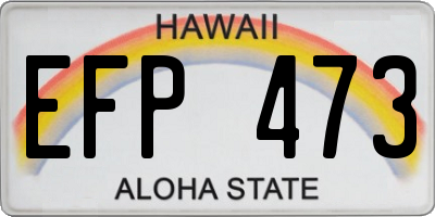 HI license plate EFP473