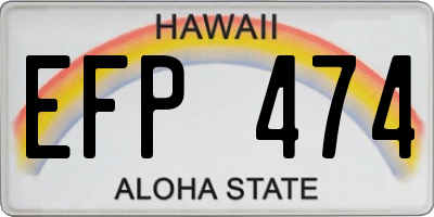 HI license plate EFP474