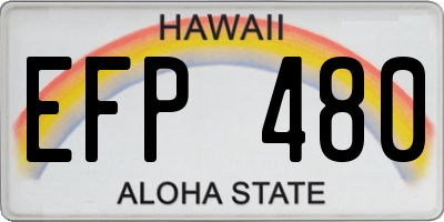 HI license plate EFP480