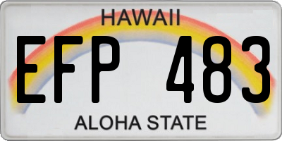 HI license plate EFP483