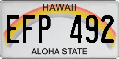 HI license plate EFP492