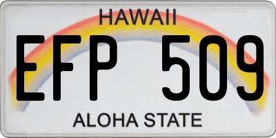 HI license plate EFP509
