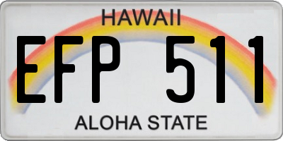 HI license plate EFP511