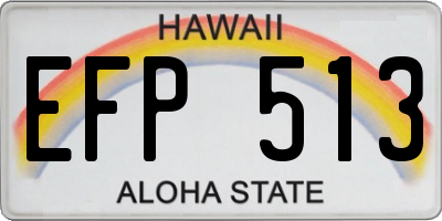 HI license plate EFP513