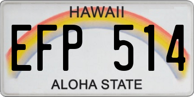 HI license plate EFP514