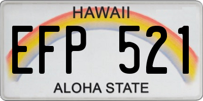HI license plate EFP521