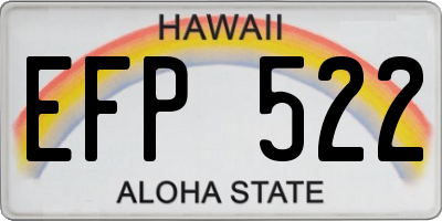 HI license plate EFP522
