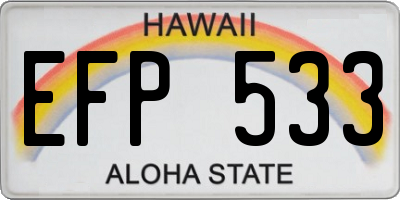HI license plate EFP533
