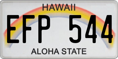 HI license plate EFP544