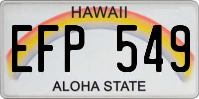 HI license plate EFP549