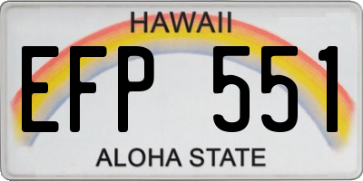 HI license plate EFP551