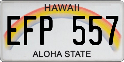 HI license plate EFP557