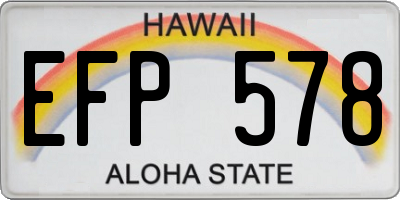 HI license plate EFP578