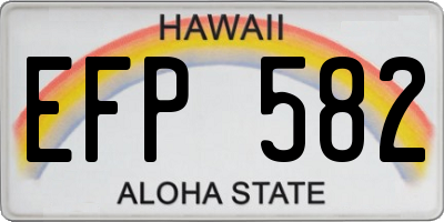 HI license plate EFP582