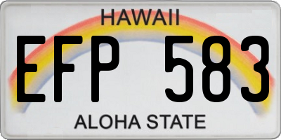HI license plate EFP583