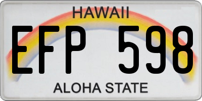 HI license plate EFP598