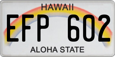 HI license plate EFP602