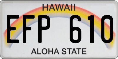HI license plate EFP610