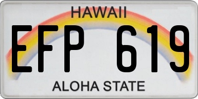 HI license plate EFP619