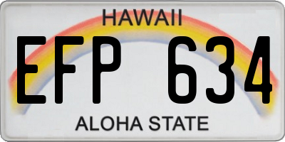 HI license plate EFP634