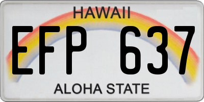 HI license plate EFP637