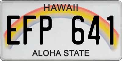 HI license plate EFP641