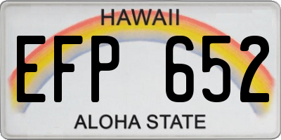 HI license plate EFP652