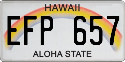 HI license plate EFP657