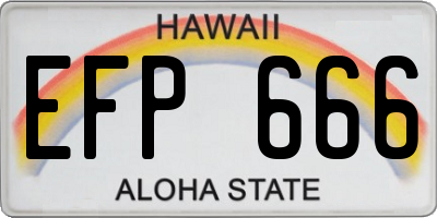 HI license plate EFP666