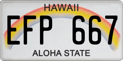 HI license plate EFP667