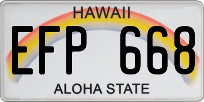 HI license plate EFP668
