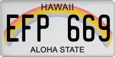 HI license plate EFP669