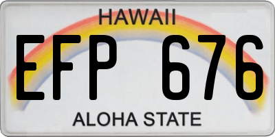 HI license plate EFP676
