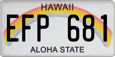 HI license plate EFP681