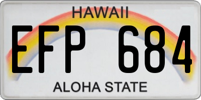 HI license plate EFP684