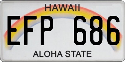HI license plate EFP686