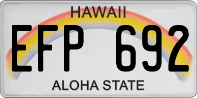 HI license plate EFP692