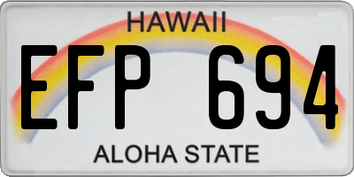 HI license plate EFP694