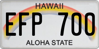 HI license plate EFP700