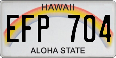 HI license plate EFP704