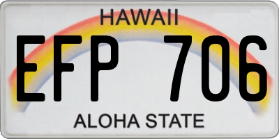 HI license plate EFP706