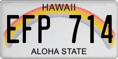 HI license plate EFP714