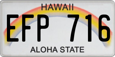 HI license plate EFP716